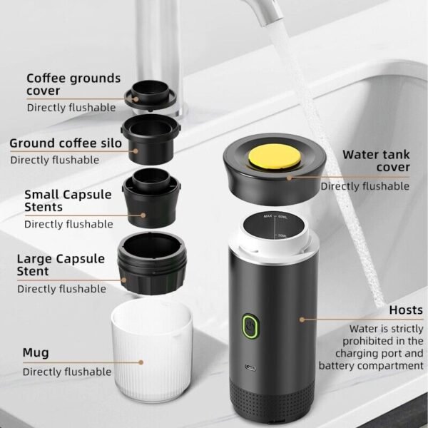 Wireless Electric Portable Espresso Coffee Machine for Car & Home Camping Coffee - Image 8