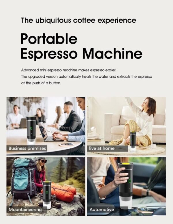 Wireless Electric Portable Espresso Coffee Machine for Car & Home Camping Coffee - Image 12