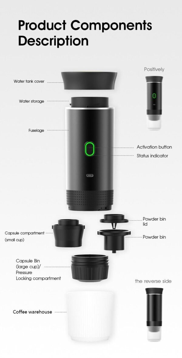 Wireless Electric Portable Espresso Coffee Machine for Car & Home Camping Coffee - Image 14
